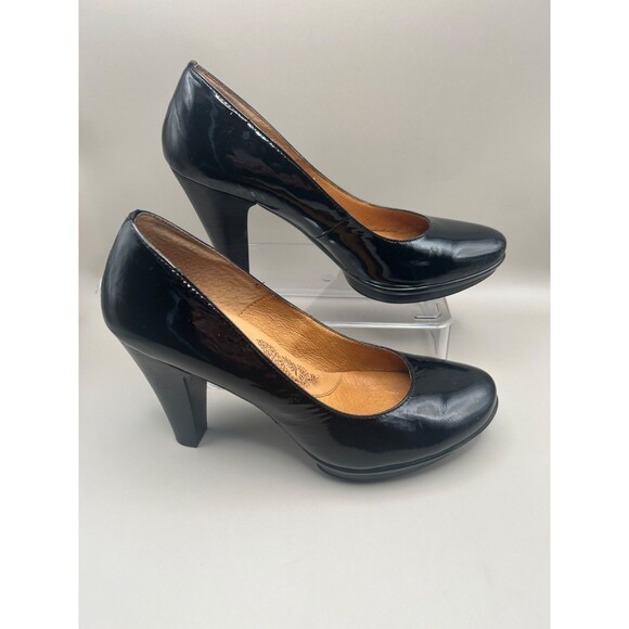 Sofft Ramona Womens Black Patent Leather Recessed Platform Pumps 3" Heel Size 9M - Picture 2 of 7